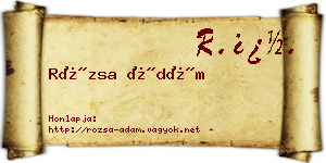 Rózsa Ádám névjegykártya